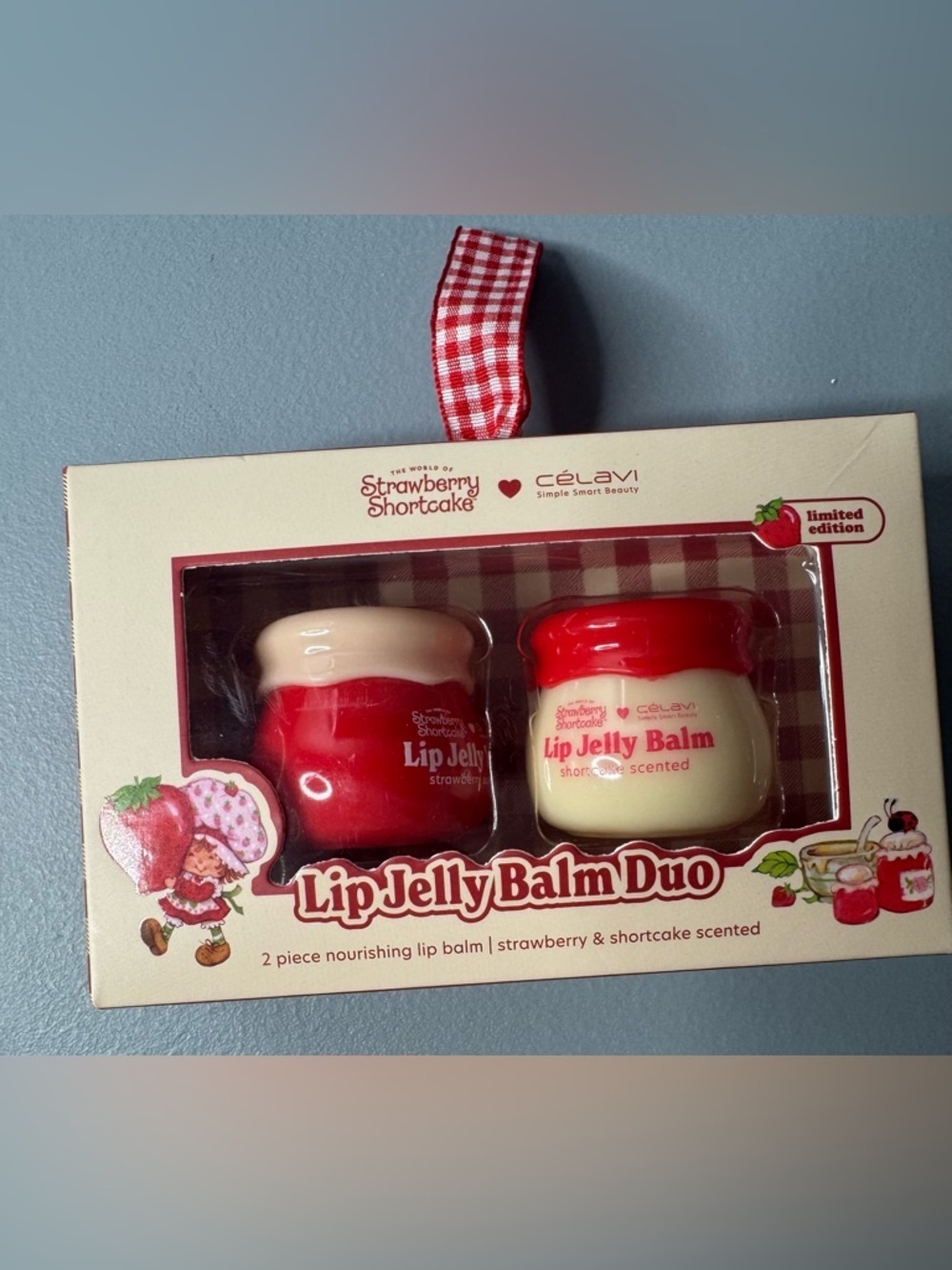 Strawberry Shortcake x Célavi Lip Jelly Balm Duo jam jars limited edition straw